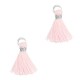 Ibiza style mini Tassel 1cm Silver-light pink